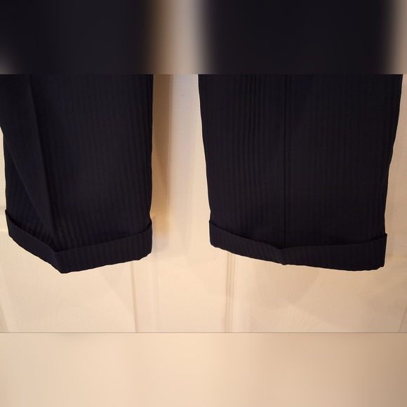 Claudio Nucci, Men's 30x30 Navy Blue Cuffed Dress Pants - Picture 3 of 7